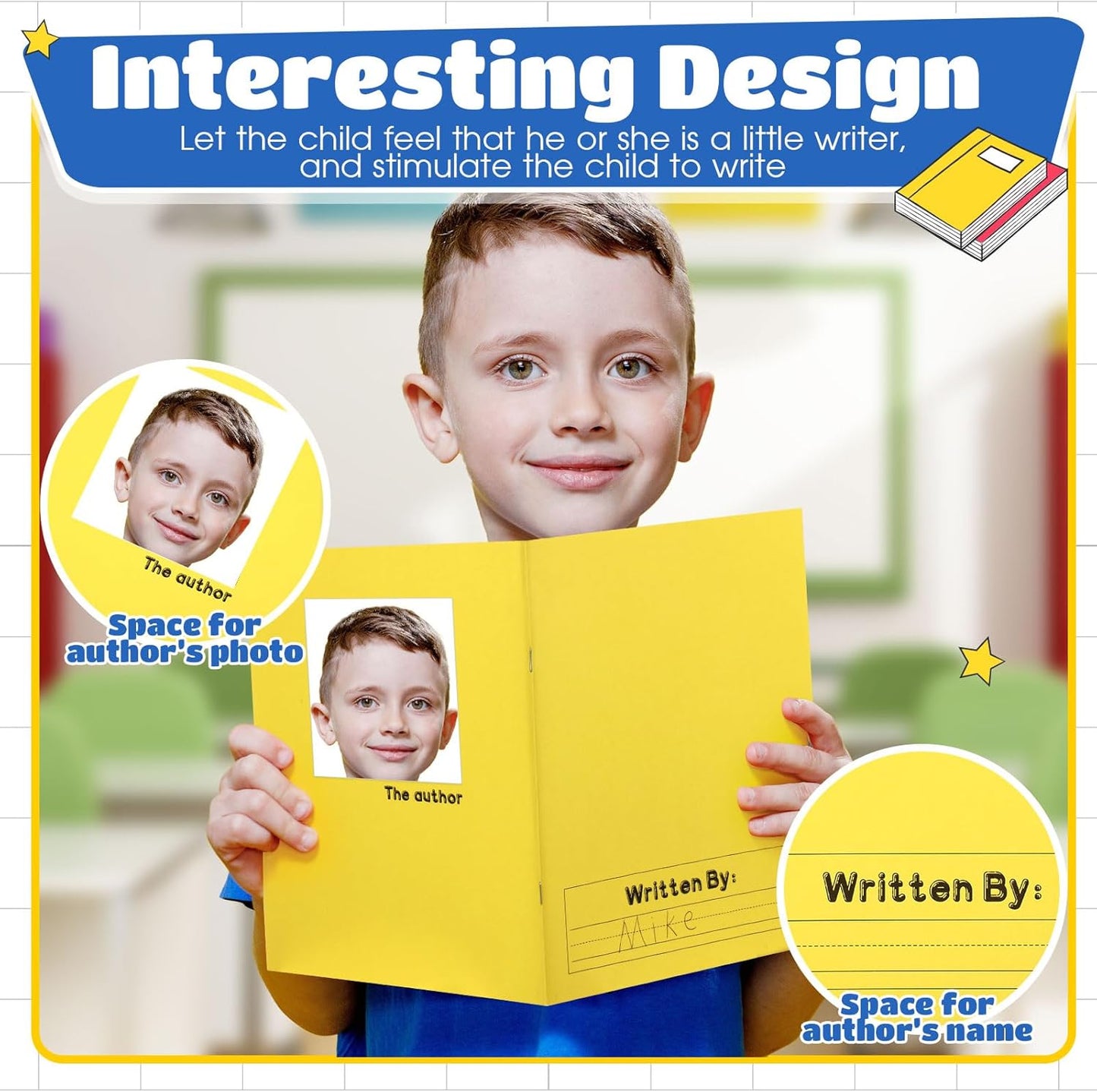 Henoyso 12 Pcs Primary Composition Notebook K-2 9 3/4 x 7 1/2 Inch Primary Journal, Back to School Supplies, Bulk Blank Writing Book for Kid to Write Draw Journal 60 Page Notebooks (Colorful)