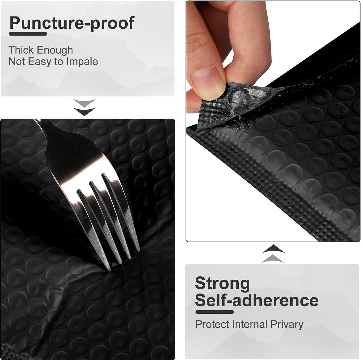 10.5x16 Poly Bubble Mailers #5 Padded Envelopes, 25Pcs Self Seal Mailing Envelopes Bubble Padded Mailers (Black)