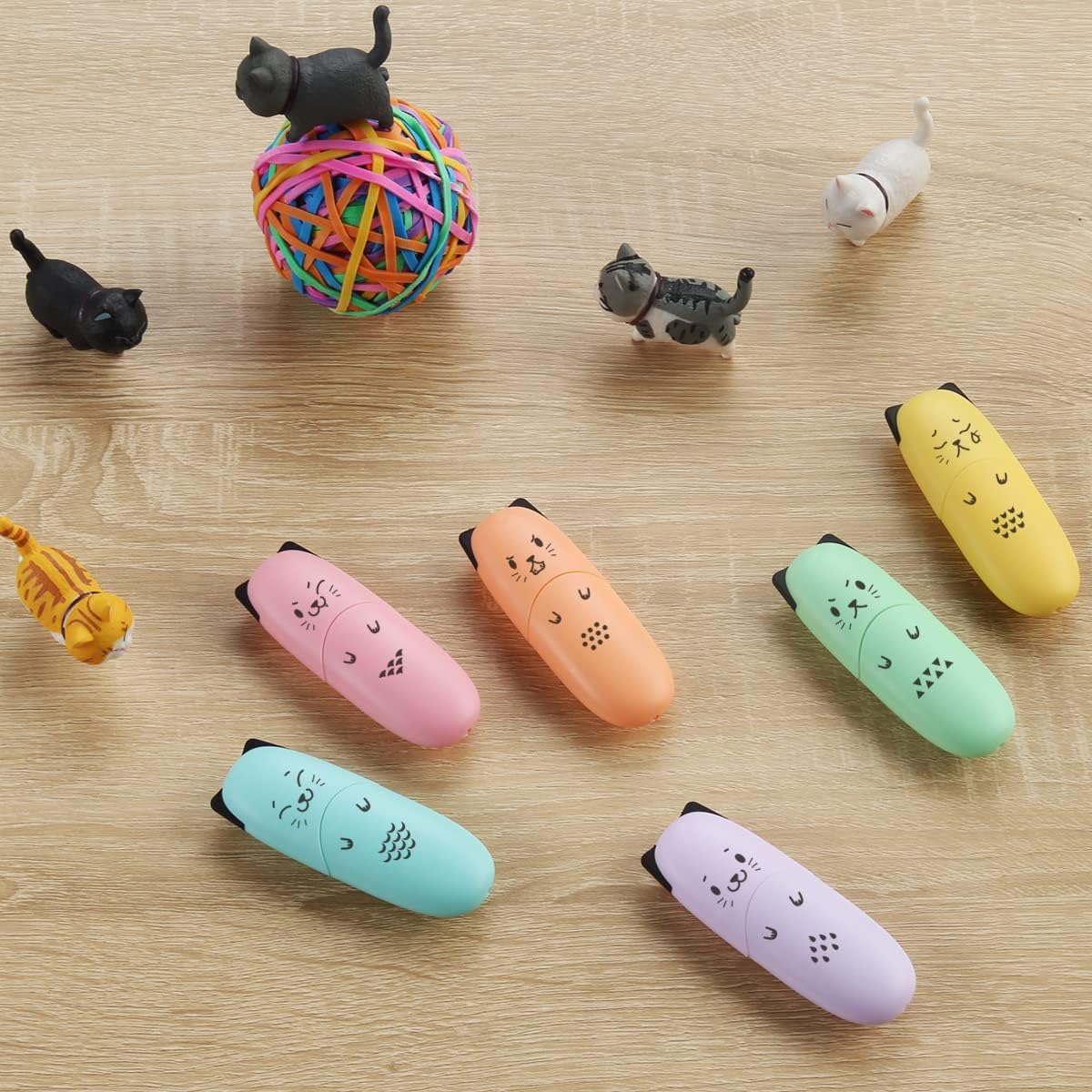 12 pieces Cute Animal Design Vet Tech Week Gifts Mini Highlighter Pen Assorted Colors Chisel Tip Gift Highlighter Marker - stocking stuffers for kid - kawaii stuffs