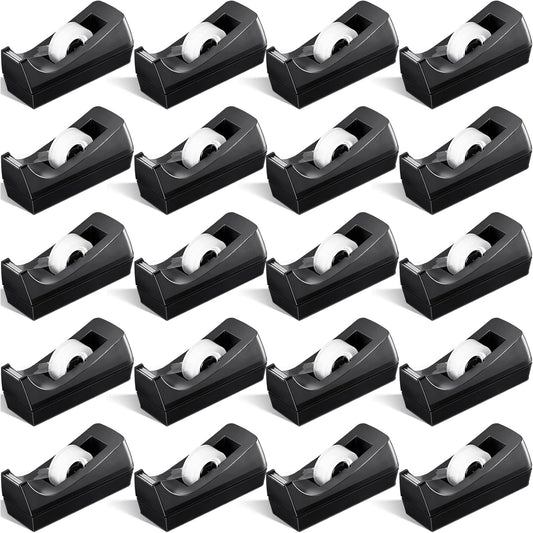 20 Pack Desktop Tape Dispenser Tape Roll Non Skid Base Tape Dispensers for Office Home School (Tape Not Included)