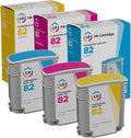 LD Products Remanufactured Ink Cartridge Replacement for HP 82 (Cyan, Magenta, Yellow, 3-Pack) Compatible with DesignJet 500 500PS 510 800 800PS 815MFP 820MFP cc800ps