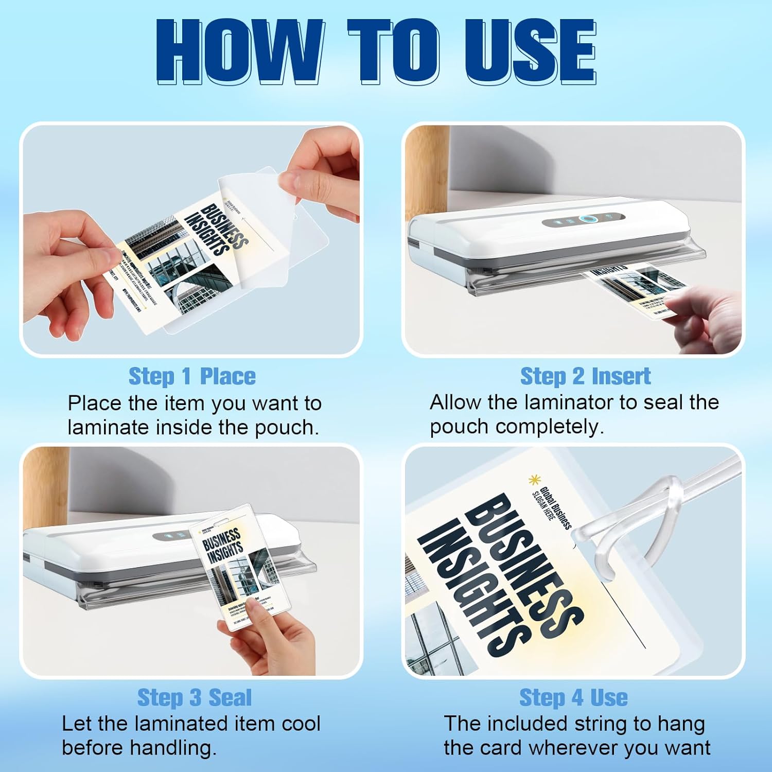 100 Pieces 7 Mil 2 1/2" x 4 1/4" Luggage Tag Laminating Pouches with Slot Hole Thermal Laminate Pouch Tags Kit Resealable for Work Permits Pass Cards Student ID Cards (100, 7 Mil)