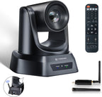 Wireless Conference Room Webcam, Church Live Streaming 20X USB 1080P 60fps PTZ Camera for Worship Services Online Conference, Works with Zoom, Skype OBS Easy to Set Up