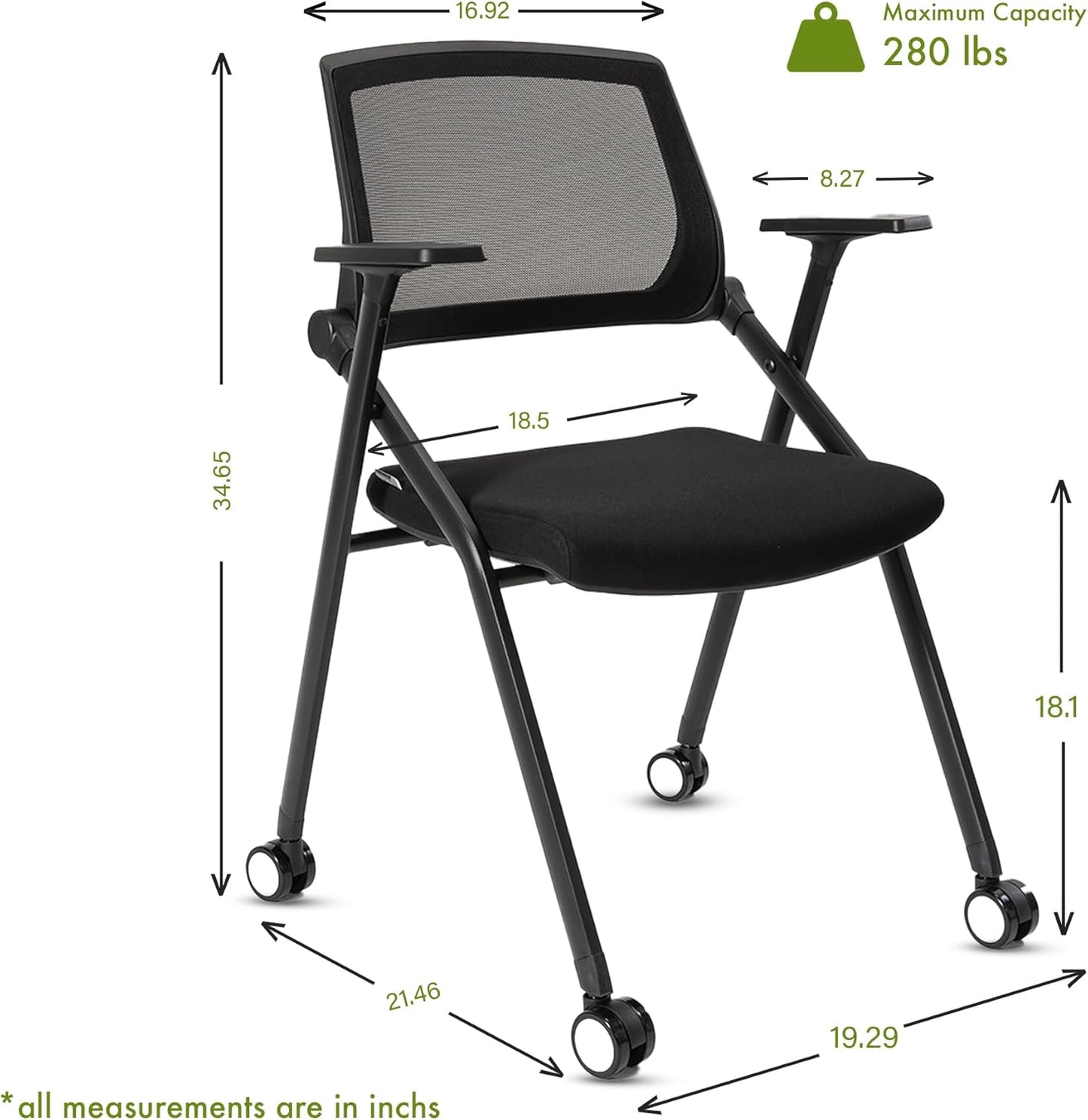 20 Pack Folding Chairs Capacity Portable Nesting Commercial Seat for School Events Office Picnic Kitchen Conference Waiting Training Room