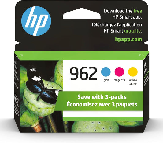 HP 962 Cyan, Magenta, Yellow Ink Cartridges for HP Printers | Works with Printer Series: OfficeJet 9010, 9020 | Eligible for Instant Ink | 3YP00AN