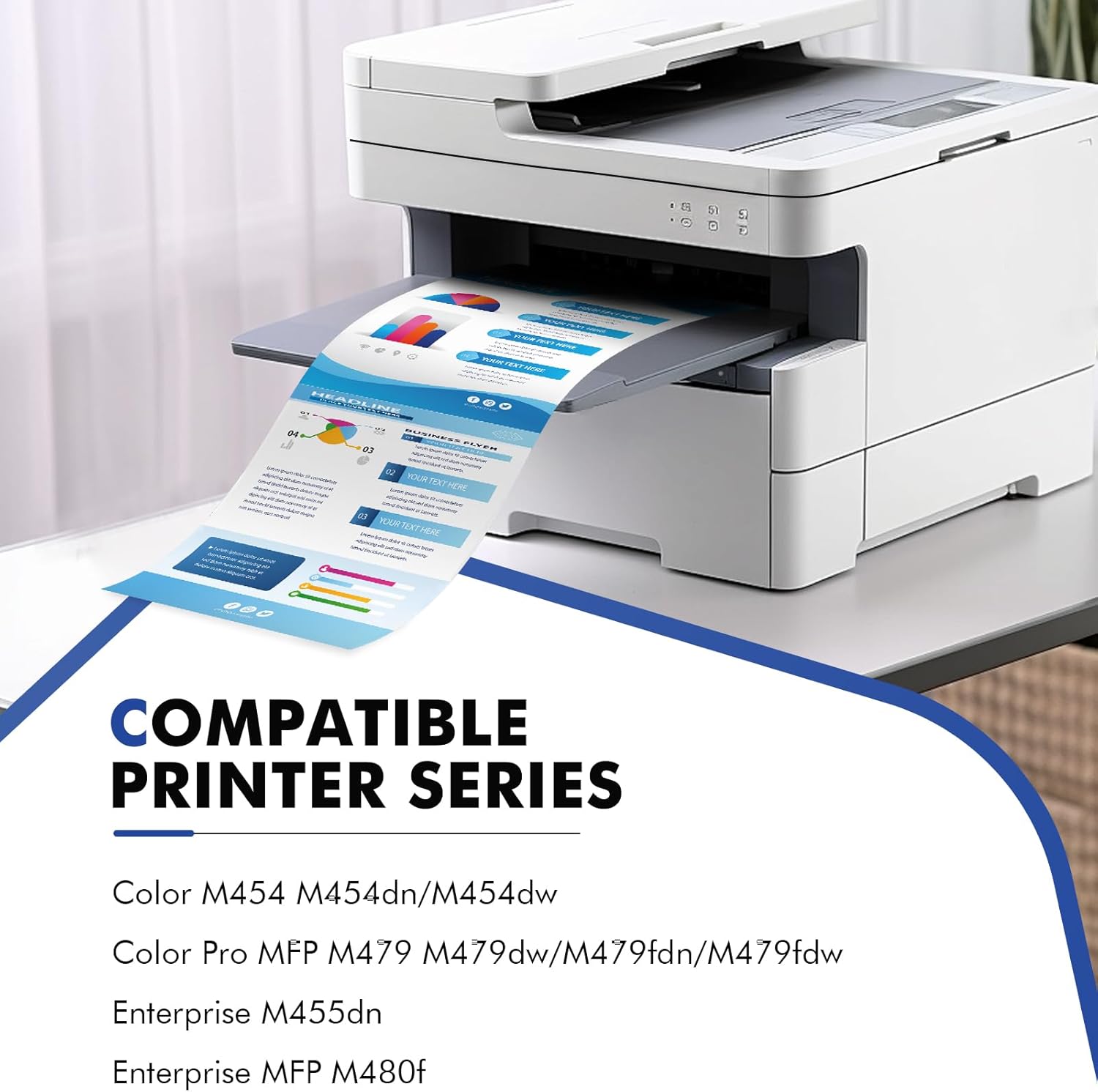 414X Toner Cartridges 4 Pack High Yield MFP M479fdw Compatible Replacment for HP 414X 414A for HP Color Laserjet Pro MFP M479fdw M454dw M479fdn M454dn M479dw Printer Ink (Black Cyan Yellow Magenta)