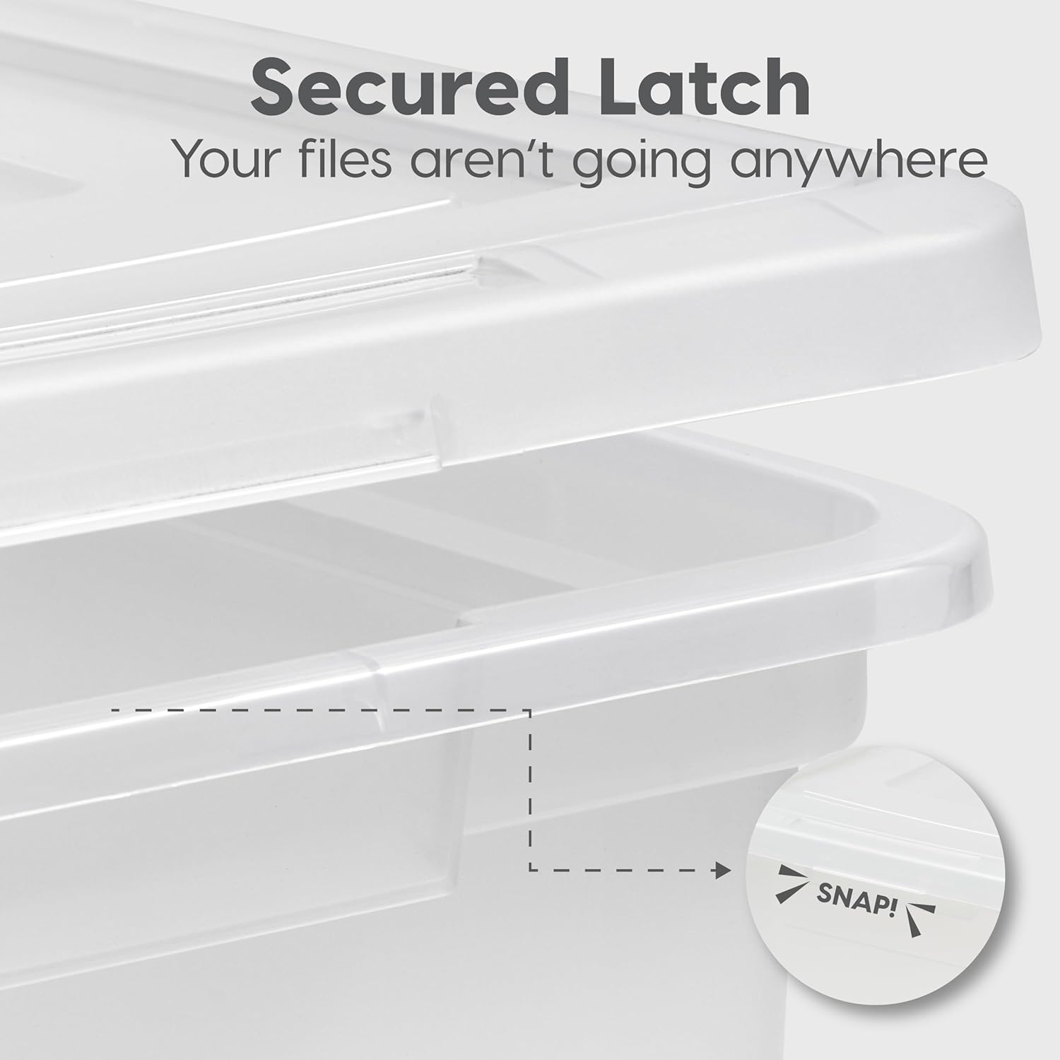 IRIS USA File Box File Organizer Plastic File Box for Letter/Legal File, BPA-Free Plastic Storage Bin Tote Organizer with Durable and Secure Latching Lid, Stackable and Nestable, Black 35 Qt. 1Pack