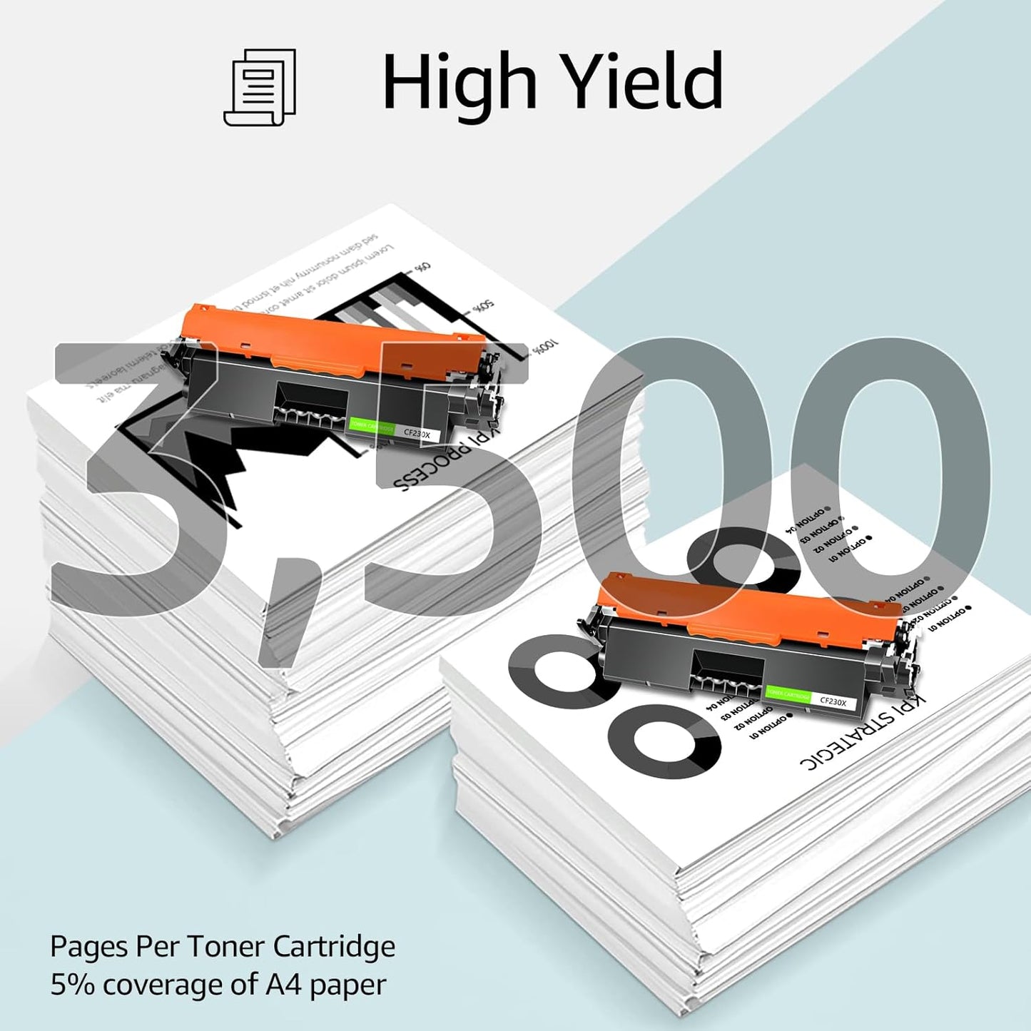 greencycle 4 Pack High Yield CF230X Toner Cartridge Replacement Compatible for HP 30X Black Toner Cartridge Laserjet Pro MFP M227fdw M227fdn M227sdn M203dn M203dw M203d Printer Ink Cartridge (4PCS)