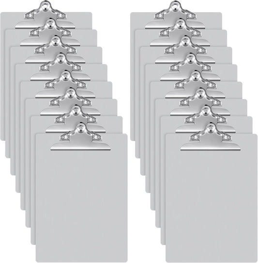 16 Pcs Metal Clipboard Heavy Duty Aluminum Clipboards 12 x 9 Inch Metal Clip Board with Low Profile Clip A4 Letter Size Document Holder for Office School Medical Jobsite Laboratory