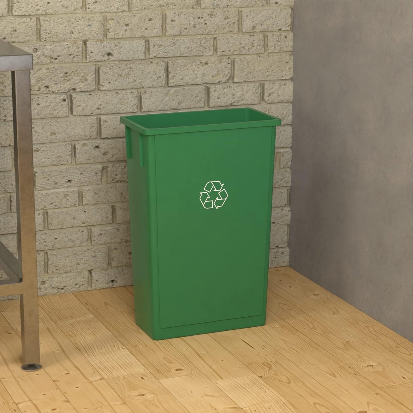 23 Gallon Green Recycle Slim Jim Trash Can