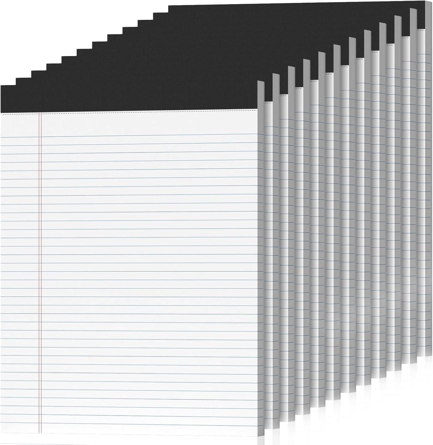 12 Pack Legal Pads 8.5 x 11 College Ruled 600 Sheets Note Pads 8.5 x 11 Inch Notepads Perforated Writing Pads 8.5 x 11 Pads of Paper Lined White Paper, 50 Sheets per Notepad for Home, Office, School