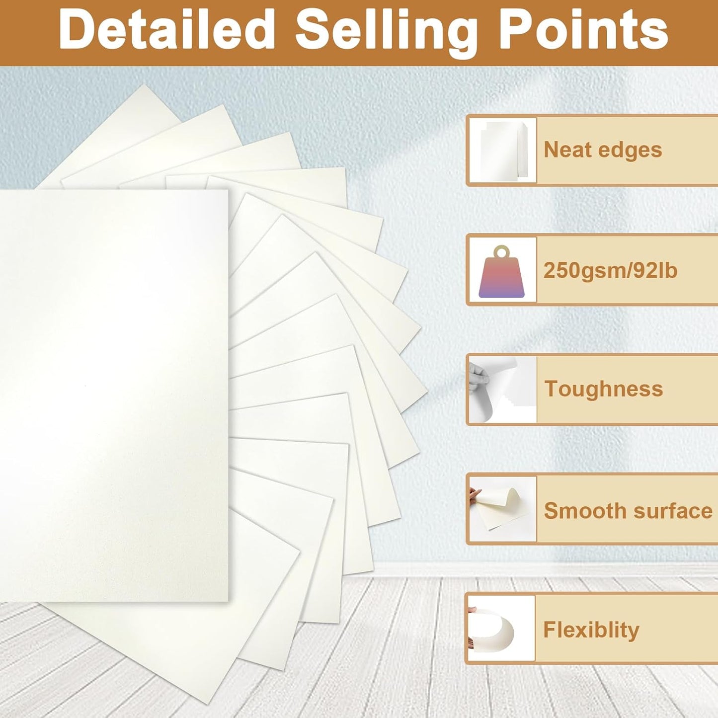 28 Sheets Cream Shimmer Cardstock 8.5 x 11 Off White Paper, 92lb Heavyweight Glossy Paper Card Stock for DIY Cards Making, Business Cards, Wedding Invitations, School Crafting, Menus