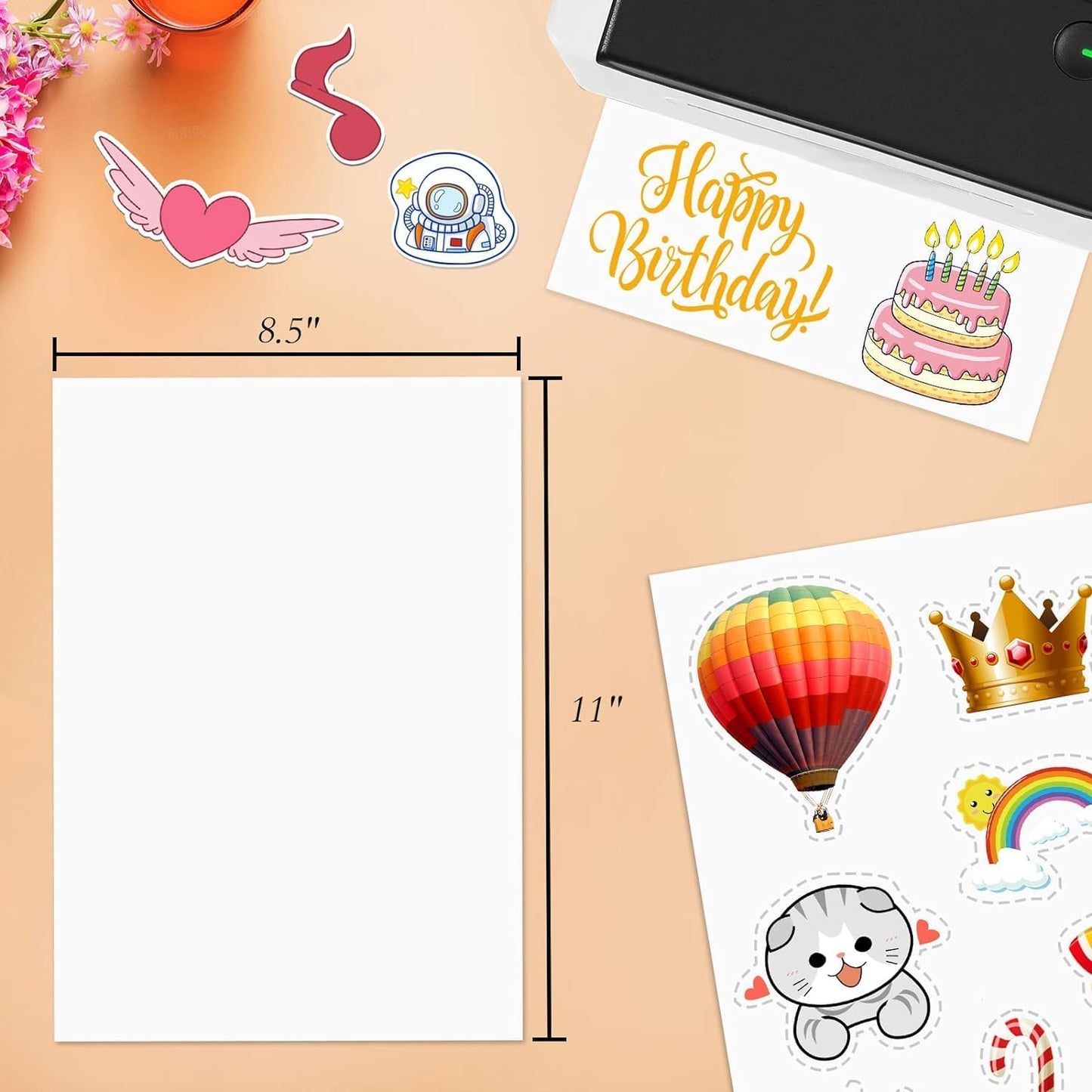 2500 Full Sheets Sticker Paper for Laser & Ink Jet Printers, 8.5" x 11" Full Sheet Address Shipping Label, 2500 Sheets 2500 Labels