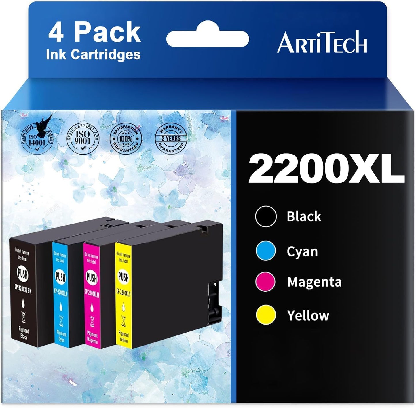 2200XL PGI-2200XL Compatible Ink Cartridges Replacement for Canon PGI-2200XL Work for Maxify MB5420 MB5120 MB5320 MB5020 iB4120 iB4020 Printers (Black, Magenta, Yellow and Cyan, 4-Pack)