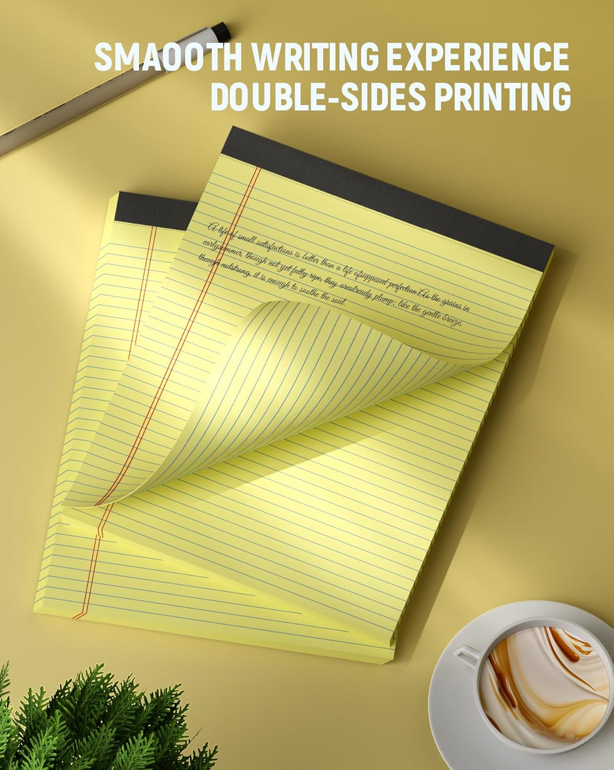 24 Pack Legal Pads 8.5 x 11 College Ruled Writing Pads, 720 Sheets Legal Note Pads 8.5 x 11 Narrow Ruled Lined Paper Pads, Perforated Notepads Notebook Yellow Paper Tablets 30 Sheets Per Notepad