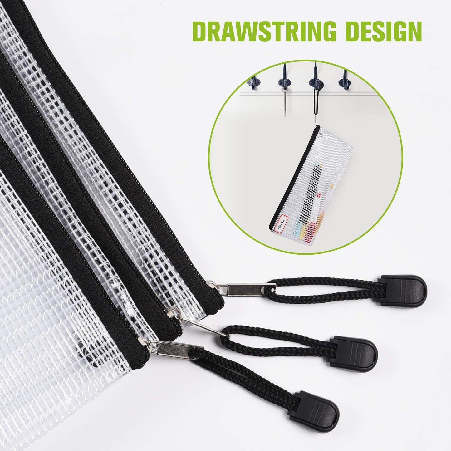 12 Pcs Plastic Mesh Zip File Bags, Waterproof Tear-Resistant Document File Folders, B4 Size Zipper Documents Pouch Document Organizer Bags for School Office Home Travel Storage(15.35×11.22Inch)