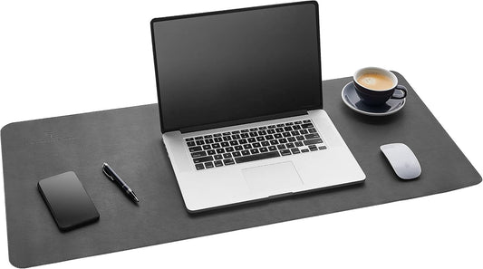 Gallaway Leather Desk Mat,Desk Writing Pad - Office Desk Pad, Large 36" x 17" Gray, Desk Mats on Top of Desks, Gift Ready Elegant Computer Desk Mat Desk Cover Desk Pad Protector PU Leather