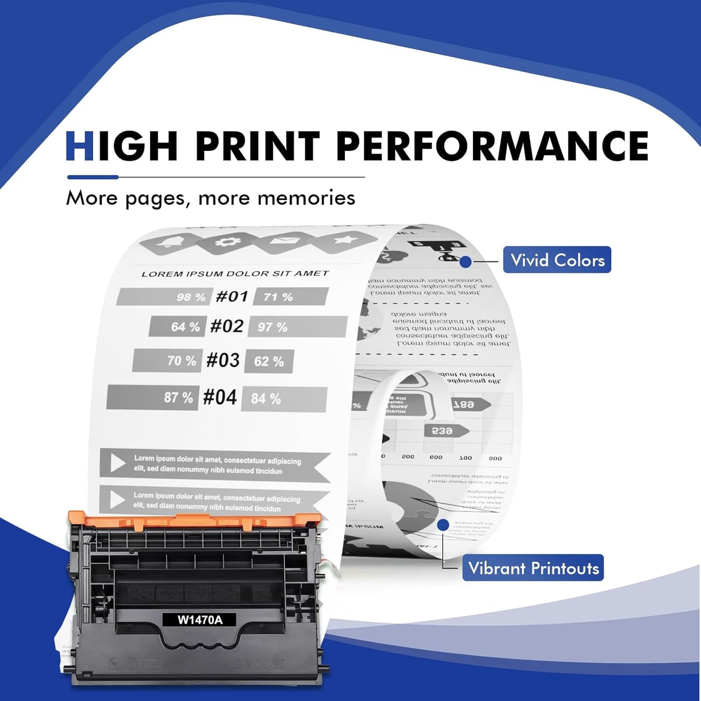147A Black Toner Cartridge Compatible for HP 147A W1470A 147X W1470X for Enterprise M610n M611dn M611x M612dn M612x MFP M634h M635fht M635h M636fh Printer Ink (1-Pack)