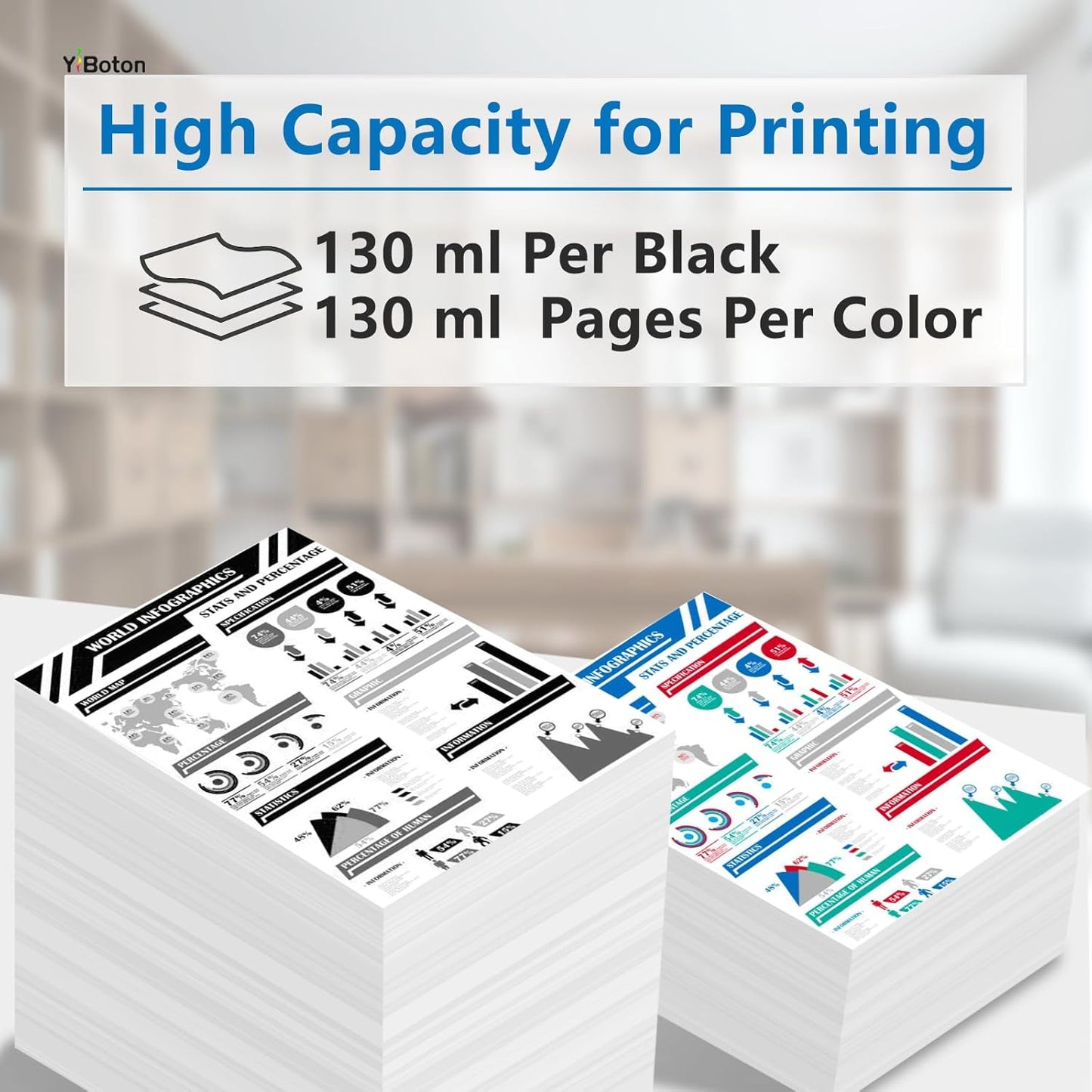 High Yield 738 738XL Ink Cartridgs 498N8A 676M6A 676M7A 676M8A Black Cyan Yellow Magenta Ink Cartridge Compatible for HP DesignJet T850 T950 Wide Format Printer Plotters (4-Pack)