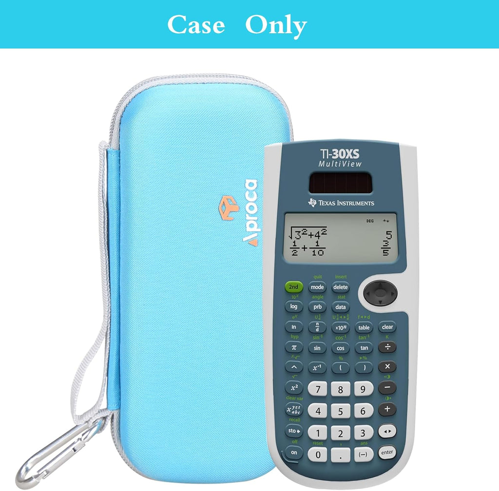 Aproca Blue Hard Storage Case, for Texas Instruments TI-30XS MultiView Scientific Calculator and Accessories (Case Only)