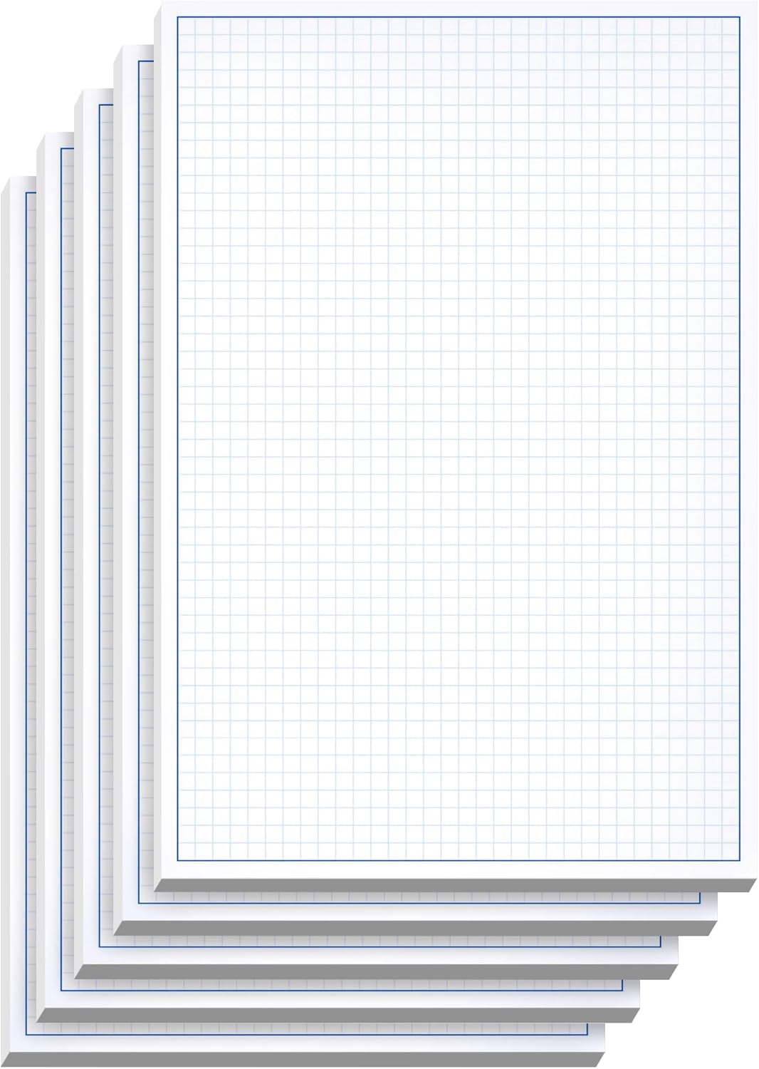 Graph Paper Pad for Blueprint Drawings, Drafting, Engineering Drawing, and Planning - Graph Paper 8.5x14 Blueprint Quadrille Grid Paper Pads with Blue Lines, High Brightness 50 Sheets (5-Pack)
