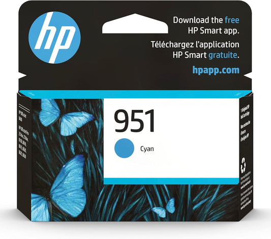 HP 951 Cyan Ink Cartridge for HP Printers | Works with Printer Series: OfficeJet 8600, Pro 251dw, 276dw, 8100, 8610, 8620, 8630 | Eligible for Instant Ink | CN050AN