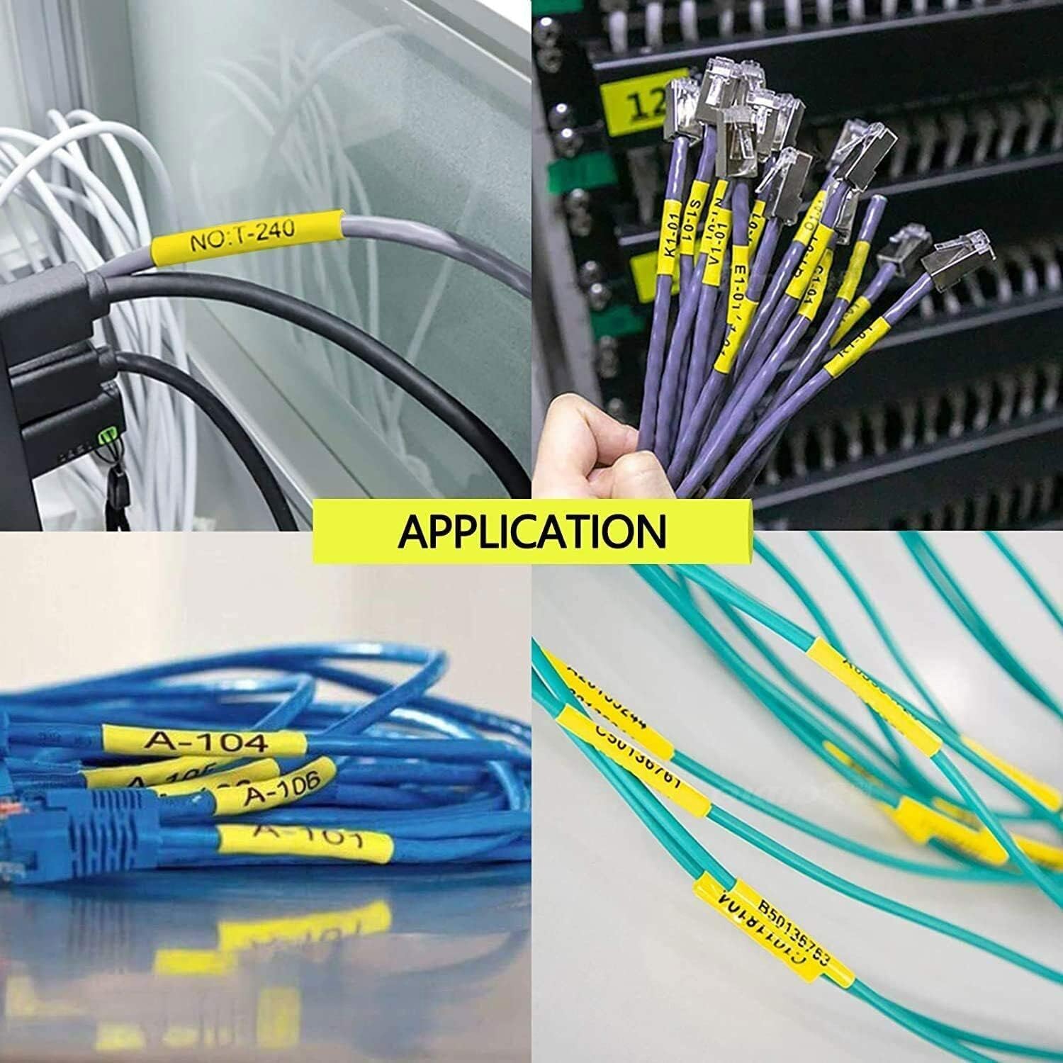 NineLeaf 2 Roll Black on Yellow Heat Shrink Tubes Label Tape Compatible for Brother HSe-621 HSe621 HS621 HS-621 for P-Touch PT1180 PTD200 PT1090 Label Maker - 8.8mm (0.34inch) x 1.5m (4.92ft)