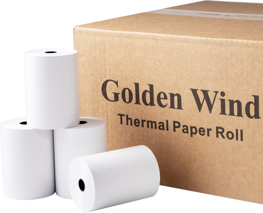 20 Rolls, GOLDEN WIND Thermal Paper Receipt, 3 1/8"x250', Fits most of Cash Registers/POS Thermal Printers. 80 (W)*75mm (Roll diameter).
