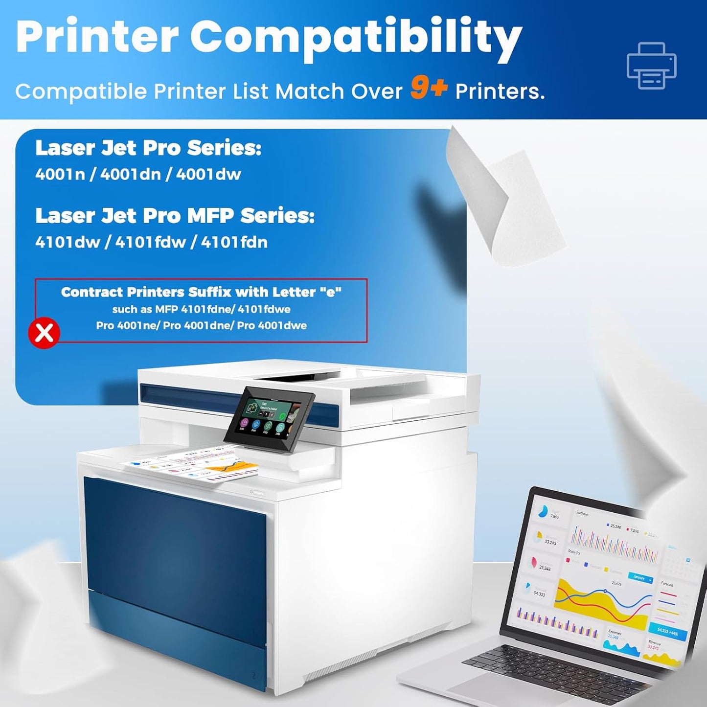 148A Toner Cartridge 2 Pack Laser Jet Pro 4001n 4101fdw 4001dn Compatible for HP 148A 148X W1480A W1480X Toner Cartridges Black for HP148A for HP Laser Jet Pro 4001n 4001dn 4001dw MFP 4101fdw 4101fdn