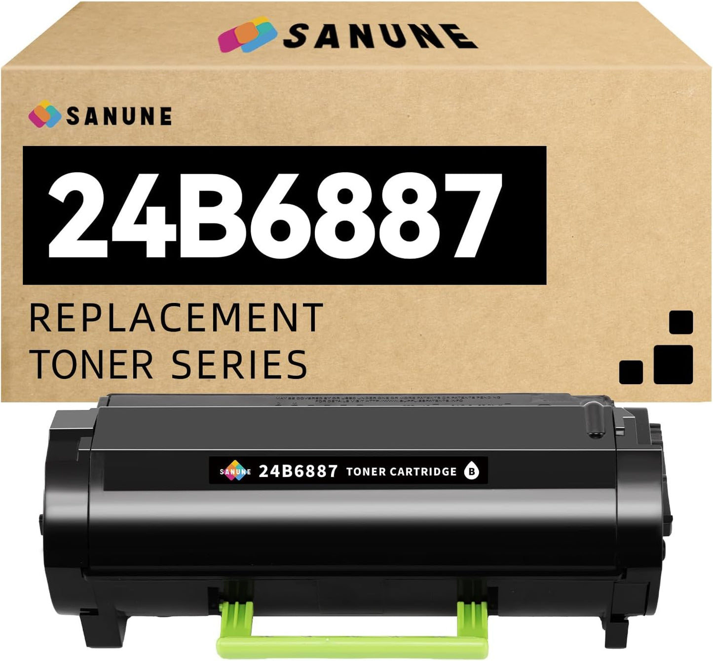 24B6887 M3250 XM3250 Toner Cartridge Black (with Chip) Replacement for Lexmark 24B6887 Toner Cartridges for Lexmark M3250 XM3250 Printer Ink (1 Pack, 21,000 Pages)