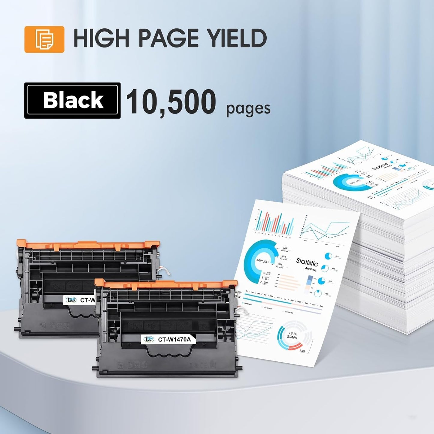 147A Black Toner Cartridge (with Chip) Compatible for HP 147A Toner Cartridge 147X W1470A W1470X for Enterprise M610n M611dn M611x M612dn M612x MFP M634h M635fht M635h M636fh Printer Ink 2-Pack