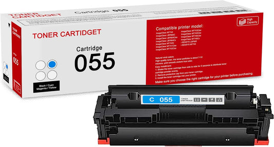 1 Pack 055 3015C001 Cyan Whit chip Toner Cartridge: Compatible CRG 055 3015C001 Replacement for Canon Color ImageClass MF740 LBP660C LBP664Cdw MF740C MF745Cdw i-SENSYS LBP660 MF740 Printer