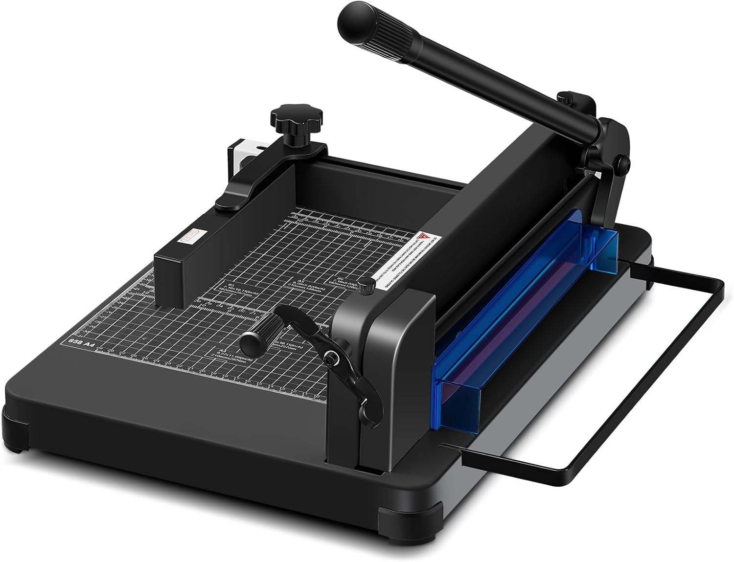 12 Inch A4 Guillotine Paper Cutter Heavy Duty Paper Cutter 400 Sheet Capacity Stack Cards Trimmer Steel Slicer with Metal Base for Cards Leather Office Home School (Black)