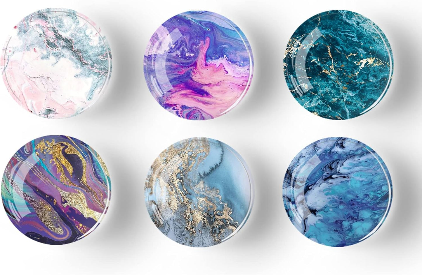 12Pcs Glass Strong Magnetic Refrigerator Magnet Fridge Sticker,Marble Crystal Fridge Magnets Decoration for Crafts,Strong Fridge Magnets for Kitchen, School,Office Whiteboard, Cabinet and Dishwasher