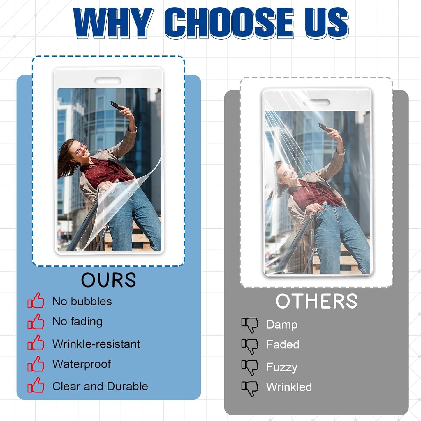 100 Pieces 7 Mil 2 1/2" x 4 1/4" Luggage Tag Laminating Pouches with Slot Hole Thermal Laminate Pouch Tags Kit Resealable for Work Permits Pass Cards Student ID Cards (100, 7 Mil)