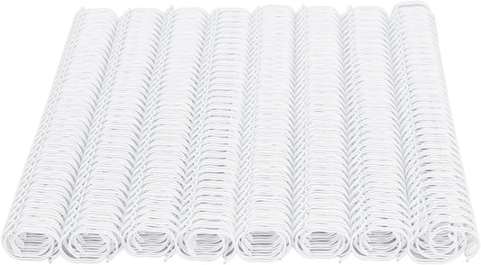 3 to 1 Pitch Twin Loop Wire Binding Spines, 3/8 Inch Book Binder Combs, 100 Pack Spiral Binding Coils for Booking Binder Machine, Students and Coworkers (60 Sheet Capacity, White)