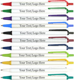 Personalized Click Stick Pens With your Custom Logo or Text-300 Pack Bulk-for Businesses, Parties, and Events, Custom Printed Retractable Slim Ballpoint Pens, Teal, Black Ink