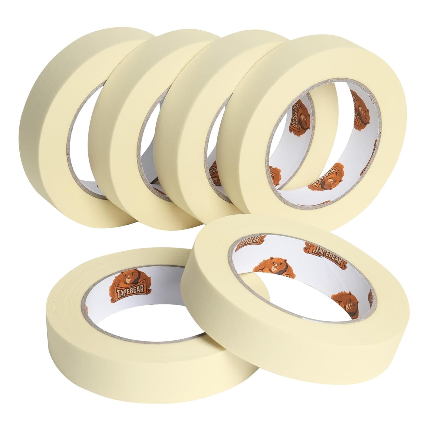 General Purpose Masking Tape 0.94 Inches x 60 Yards, Beige White Painters Tape for Painting, Labeling, DIY Arts Crafts, Home Office School Projects, 6 Rolls