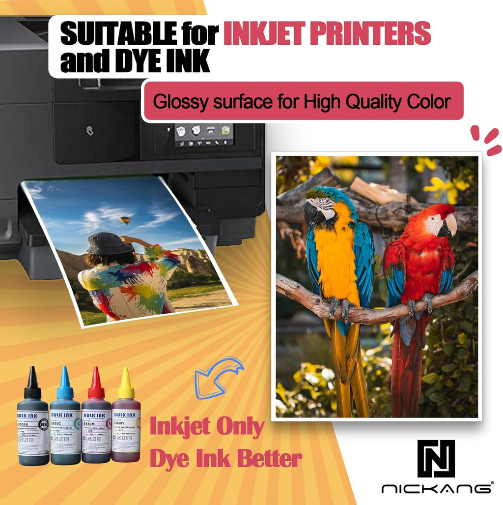 Glossy Photo Paper 8.5x11, 53 LB/200 gsm, 30 Sheets, Letter Size, Photo Paper for Inkjet Printer, Photo Printer Paper, Picture Paper