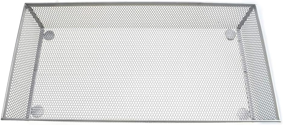 HAHIYO Stackable Mesh Tray Cup 12 x 6 x 2 inches Sturdy Container for Desk Drawer Organizer Collection for Home Office School kitchen Soft Foam Feet No Sharp Edges 1 Pack Silver