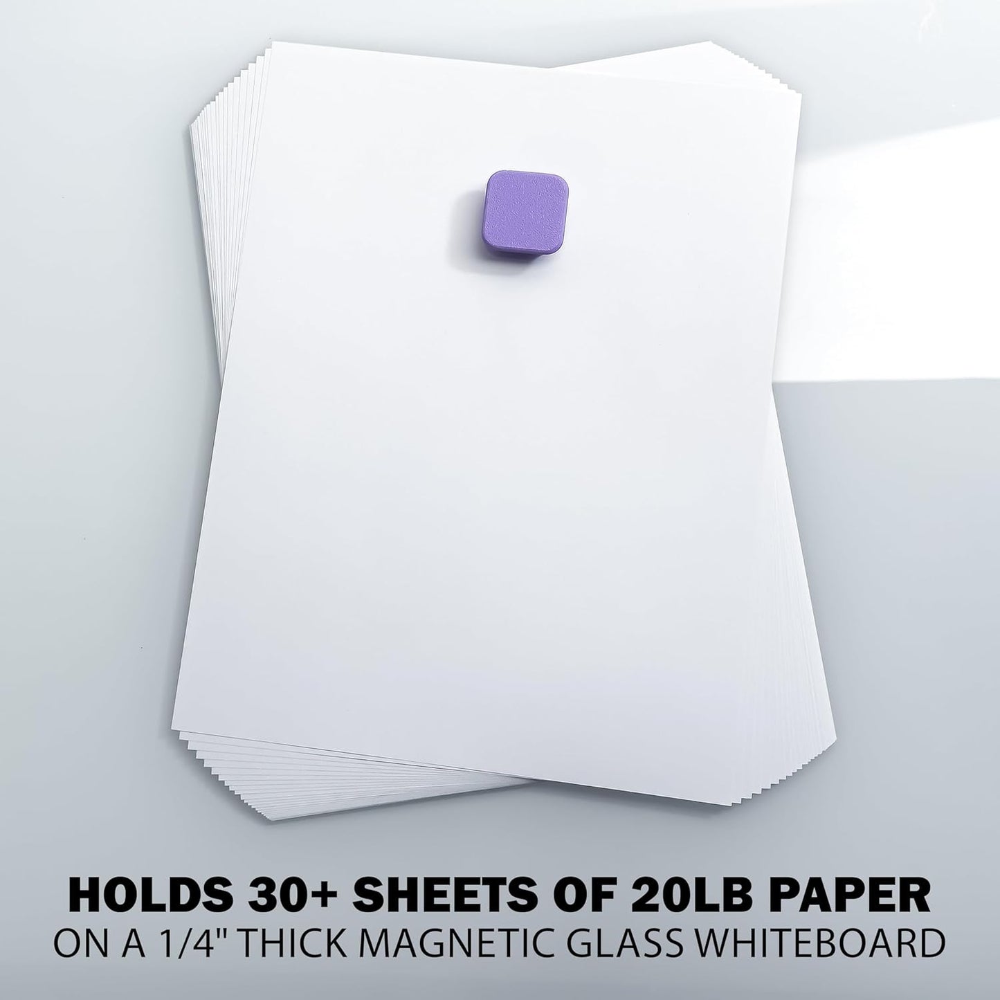 Glassboard Studio MiniBar Magnet - Strong Neodymium Rare Earth Magnets for Fridge, Whiteboard, Locker & Magnetic Glassboards - Ideal for Crafting & Office Use - Strong Fridge Magnets (Snow White, 12)