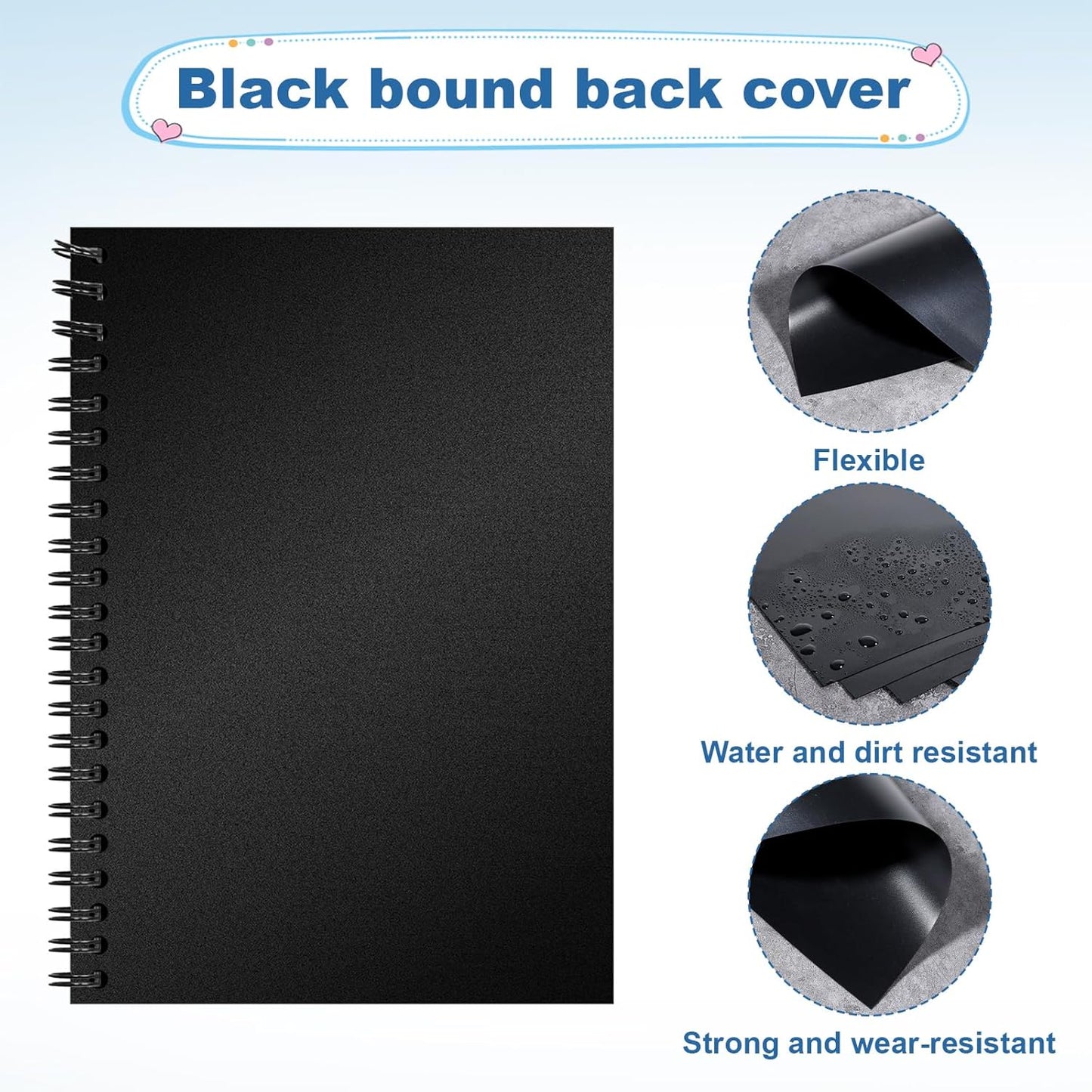 120 Pack Clear Binding Covers and Backs 8.5 X 11 Inches 12 Mil Sand-Textured Polycover, 10 Mil Presentation Binder Covers for Spiral Binding with Clear Front, Letter Size, Square Corners, Un-Punched