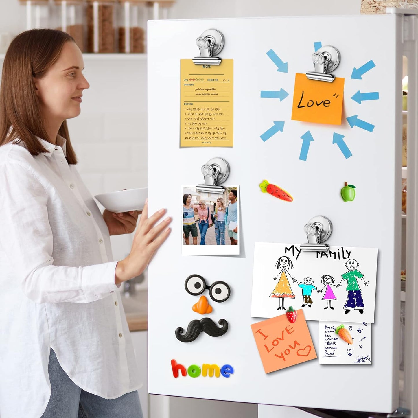 Grtard Magnetic Clips 40 Pack Fridge Magnets Clips Magnetic Hooks Clips, Strong Refrigerator Magnets Clips, Whiteboard Magnetic Clips, 1.2 Inch