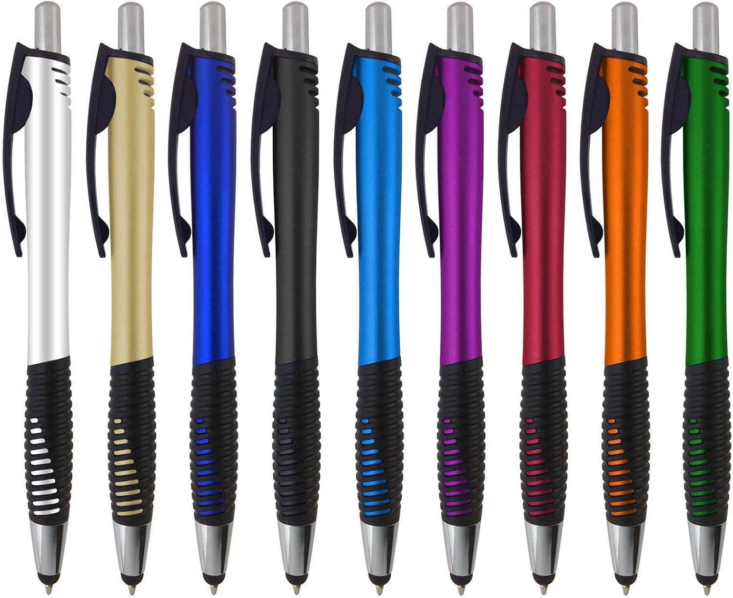 Personalized Stylus Pens with Your Custom Logo or Text-250 Pack Bulk-for Businesses, Parties, and Events, 2 in 1 Capacitive Stylus & Ballpoint Pen Compatible with Most Touchscreen Devices, Purple