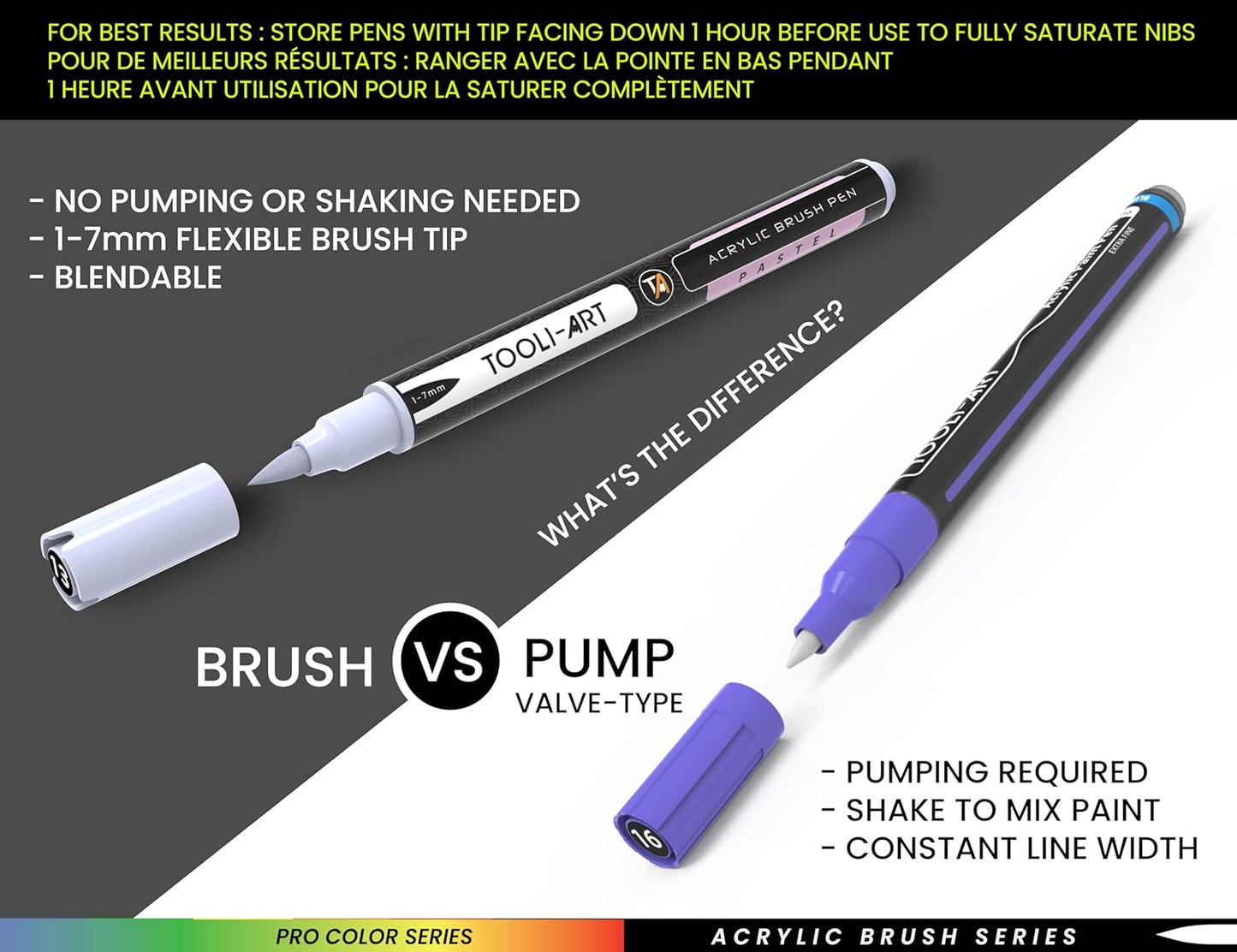 22 Flexible Brush Tip Acrylic Paint Pens Markers Set 1-7mm Line for Rock Painting, Brush Lettering, Glass, Mugs, Wood, Metal, Canvas, Fabric, Plastic. Non Toxic Waterbased Quick Drying Assorted Blue