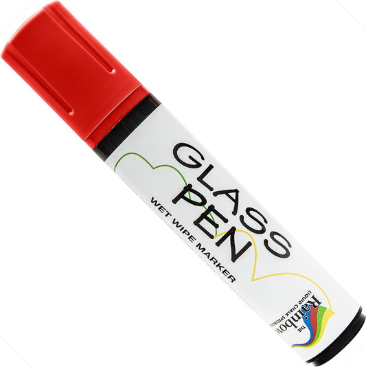 Glass Pen Window Marker: Liquid Chalk Pens for Glass, Whiteboard Markers with Washable Paint - Graduation, Car Windows, Mirror Pen, Storefront, Wedding, Parade, Party & Holiday (Red, Jumbo Tip)