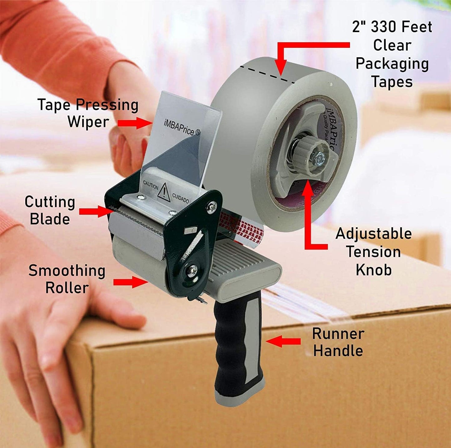 iMBAPrice 2 Inches Clear Packing Tape, 36 Rolls x 110 Yards Storage Box Sealing Packaging Tape Refill for Packaging and Shipping,Total 3960 Yards