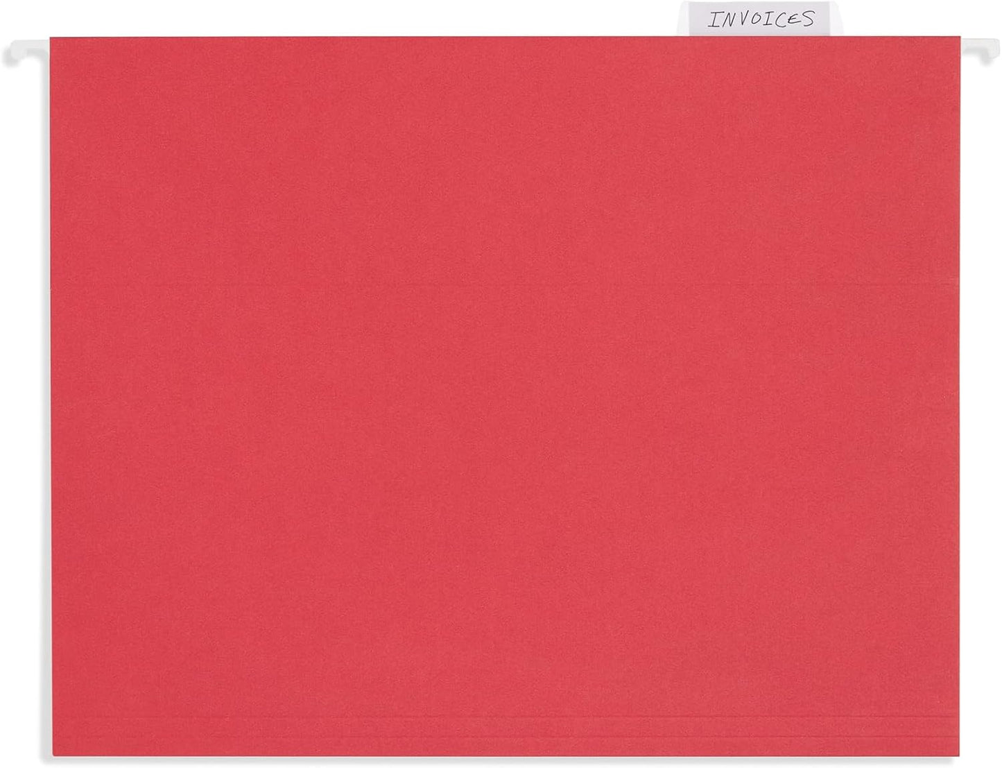 25 Blue Summit Supplies Red Hanging File Folders Letter Size – Durable 11pt Paper, Plastic Tabs and Inserts Included, Fits Standard Filing Cabinets and Desktop Organizers