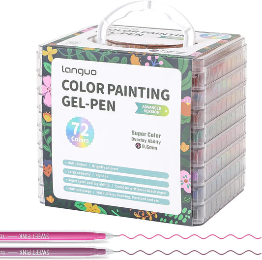 Gel Pens for Adult Coloring Books, 72 Colors Set Gel Colored Pens Marker, Perfect Gel Pens for Adult Drawing Doodling Journaling, Art Supplies and DIY Crafts