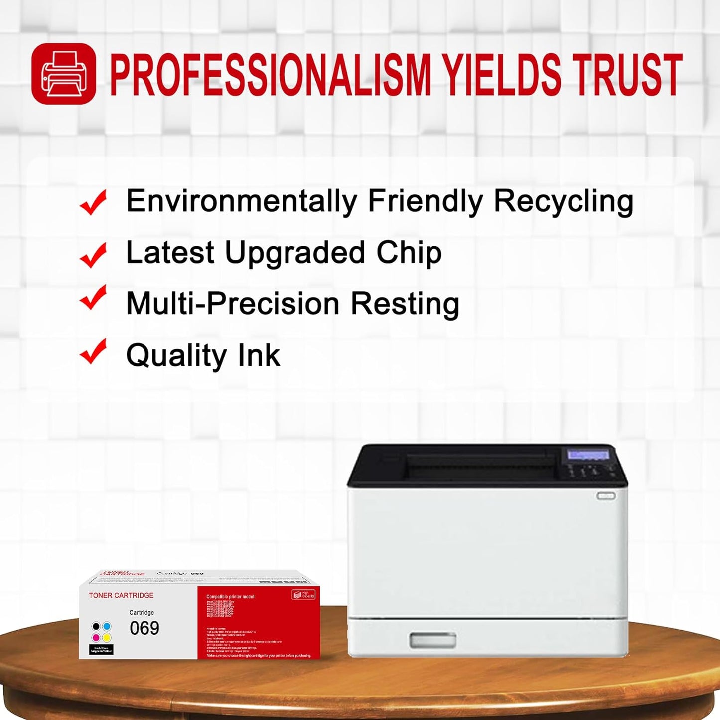 4 Pack 069 BK/C/M/Y Toner Cartridge Compatible 5094C001 5093C001 5091C001 5092C001 Toner Cartridge Replacement for Canon imageCLASS LBP673Cdw LBP674Cx LBP674Cdw MF752Cdw MF753Cdw Printer